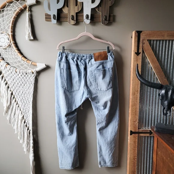 One Teaspoon | Shabbies Drawstring Distressed Relaxed Boyfriend Jeans Hustler - Picture 8 of 11